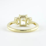 Three Stone Radiant Cut Moissnaite Diamond Wedding Ring