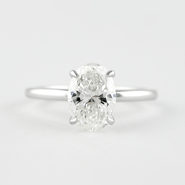 Four Prong Solitaire Oval Cut Moissanite Proposal Ring For Girls