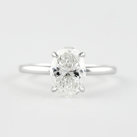 Four Prong Solitaire Oval Cut Moissanite Proposal Ring For Girls