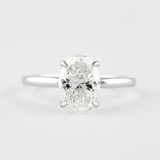 Four Prong Solitaire Oval Cut Moissanite Proposal Ring For Girls