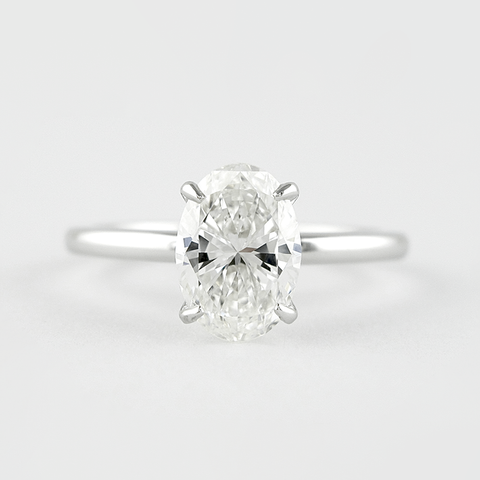 Four Prong Solitaire Oval Cut Moissanite Proposal Ring For Girls