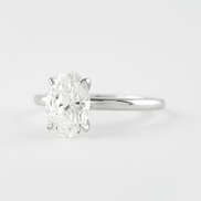 Four Prong Solitaire Oval Cut Moissanite Proposal Ring For Girls