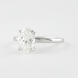 Four Prong Solitaire Oval Cut Moissanite Proposal Ring For Girls