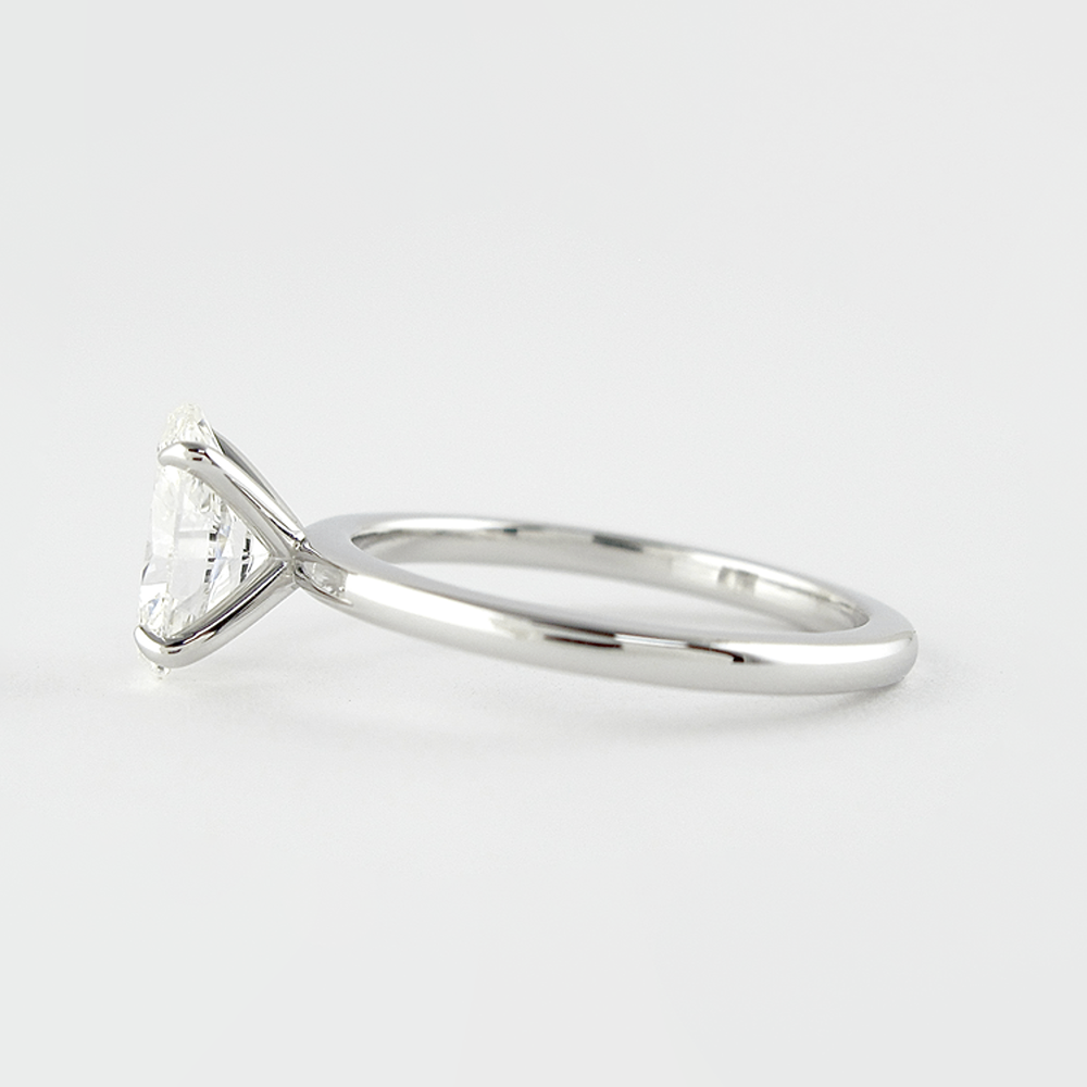 Four Prong Solitaire Oval Cut Moissanite Proposal Ring For Girls
