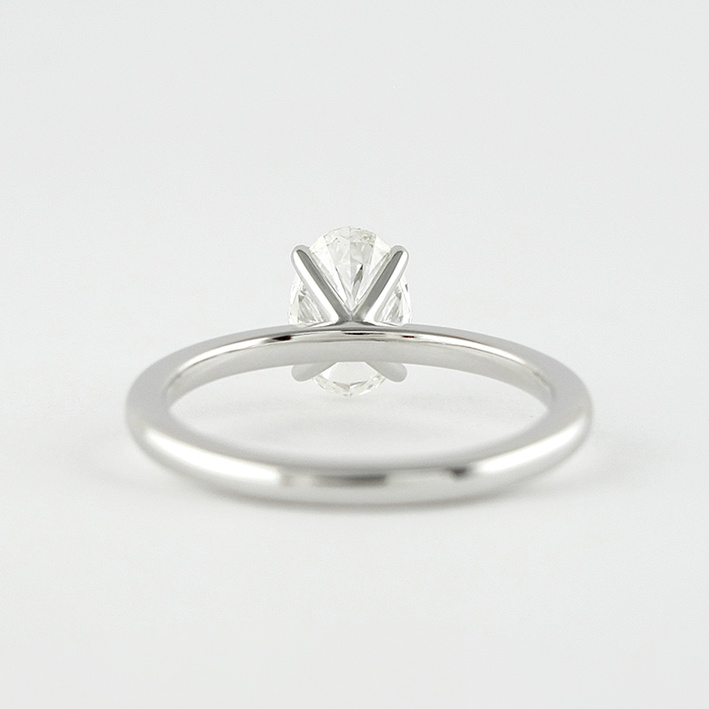 Four Prong Solitaire Oval Cut Moissanite Proposal Ring For Girls