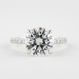 VVS1 Moissanite Round Cut Side Accent Valentine Day Gift