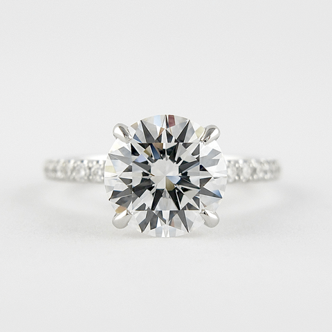 VVS1 Moissanite Round Cut Side Accent Valentine Day Gift