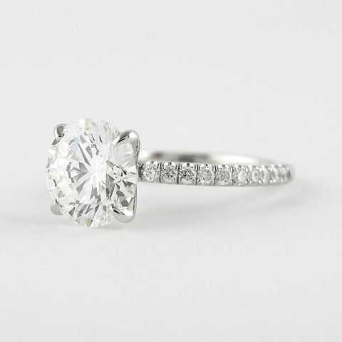 VVS1 Moissanite Round Cut Side Accent Valentine Day Gift