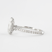14K White Gold Hidden Halo Pear Cut D Color Moissanite Ring