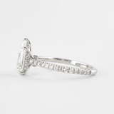 14K White Gold Hidden Halo Pear Cut D Color Moissanite Ring