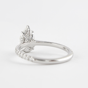 14K White Gold Hidden Halo Pear Cut D Color Moissanite Ring