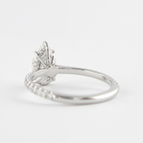 14K White Gold Hidden Halo Pear Cut D Color Moissanite Ring