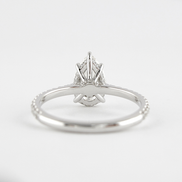 14K White Gold Hidden Halo Pear Cut D Color Moissanite Ring