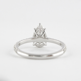 14K White Gold Hidden Halo Pear Cut D Color Moissanite Ring
