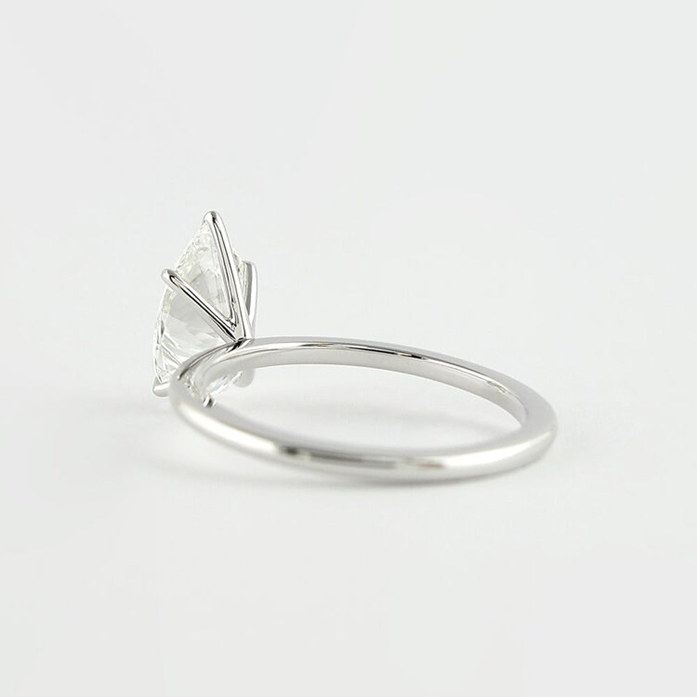 Colorless Moissanite Pear Cut Solitaire Engagement Ring