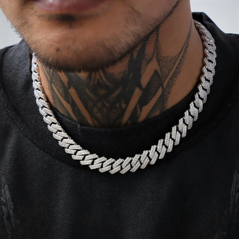 Iced Out Moissanite 20mm Cuban Chain For Men's