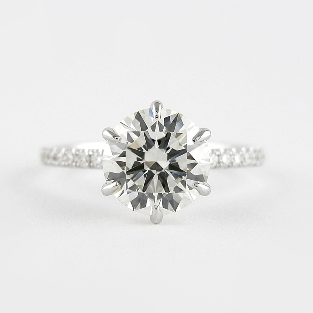 Lab Created Round Cut Pave Set Promise Day Ring For Her
