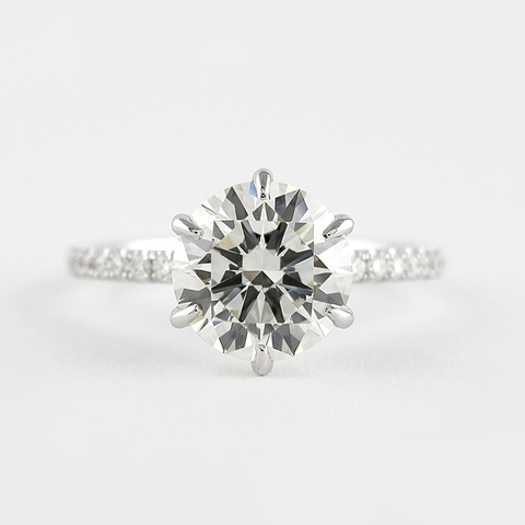 Lab Created Round Cut Pave Set Promise Day Ring For Her