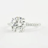 D Color Lab Created Moissanite Round Cut Hidden Halo Ring