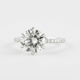 Lab Created Round Cut Pave Set Promise Day Ring For Her