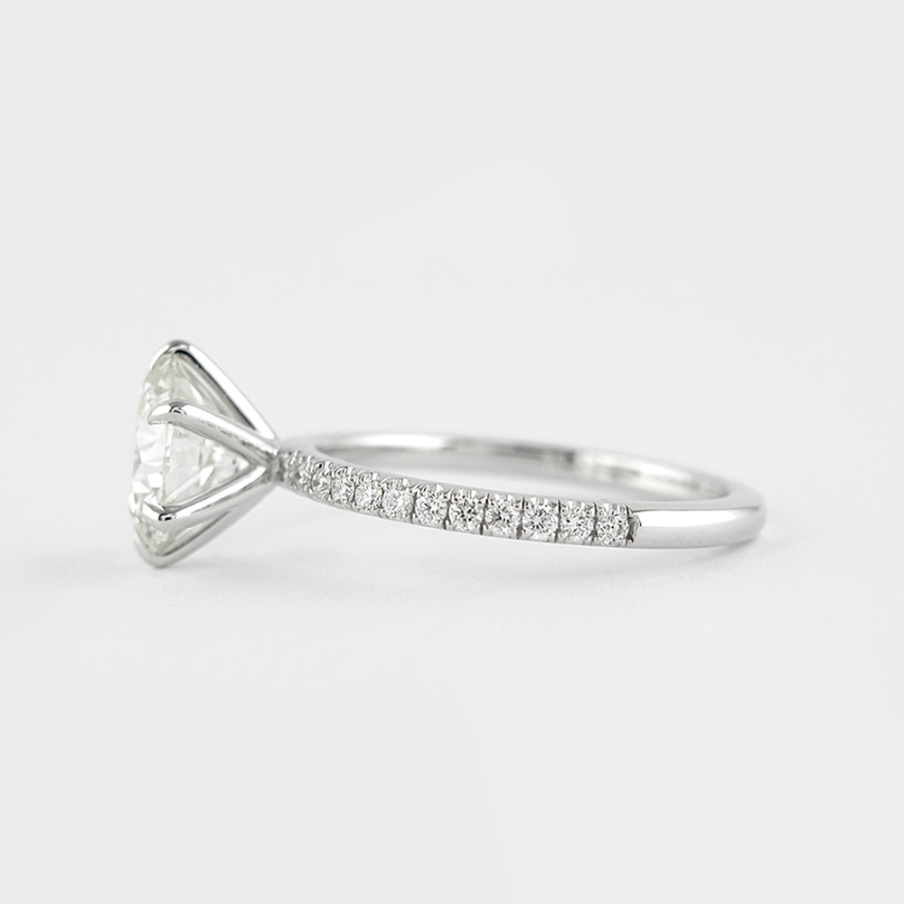 Lab Created Round Cut Pave Set Promise Day Ring For Her