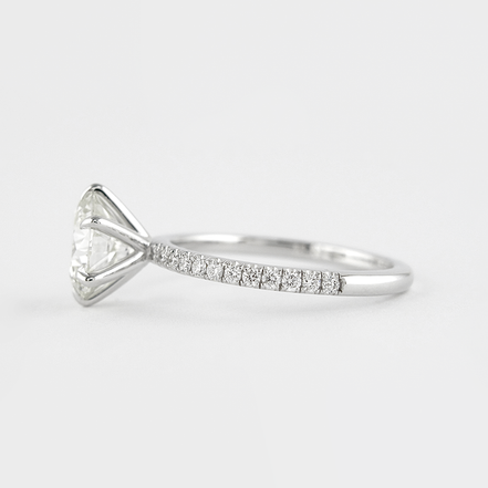 Lab Created Round Cut Pave Set Promise Day Ring For Her