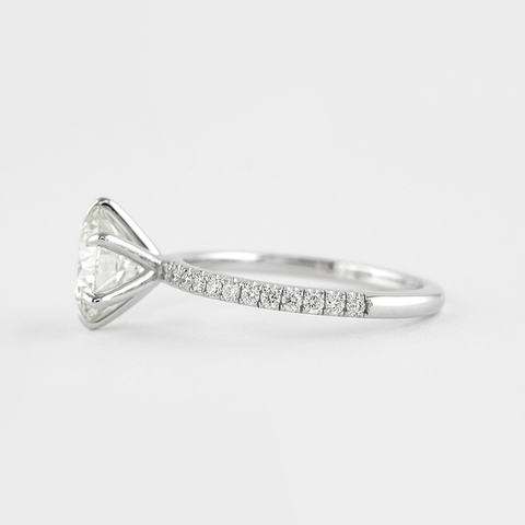 Lab Created Round Cut Pave Set Promise Day Ring For Her