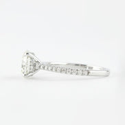 D Color Lab Created Moissanite Round Cut Hidden Halo Ring