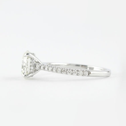 D Color Lab Created Moissanite Round Cut Hidden Halo Ring