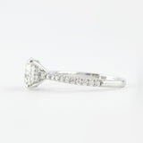 D Color Lab Created Moissanite Round Cut Hidden Halo Ring