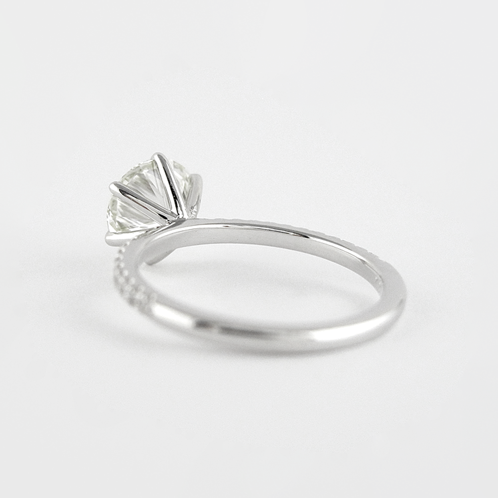 Lab Created Round Cut Pave Set Promise Day Ring For Her