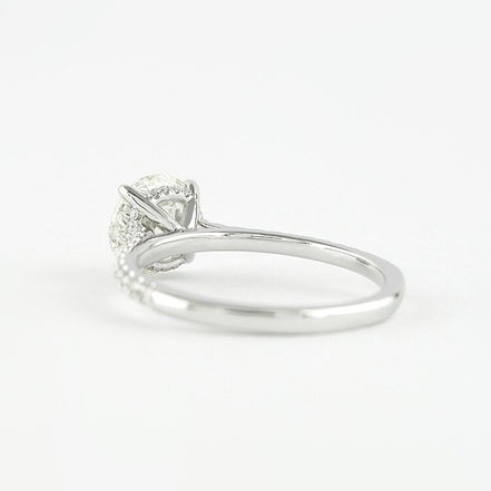 D Color Lab Created Moissanite Round Cut Hidden Halo Ring