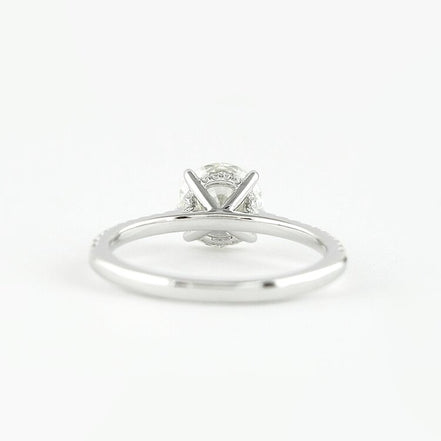D Color Lab Created Moissanite Round Cut Hidden Halo Ring