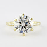 Round Brilliant Cut Moissnaite Six Prong Engagement Ring