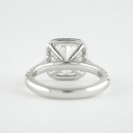 D Color Moissnaite Cushion Cut Halo Engagement Ring