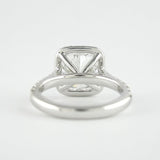 D Color Moissnaite Cushion Cut Halo Engagement Ring
