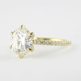 Round Brilliant Cut Moissnaite Six Prong Engagement Ring