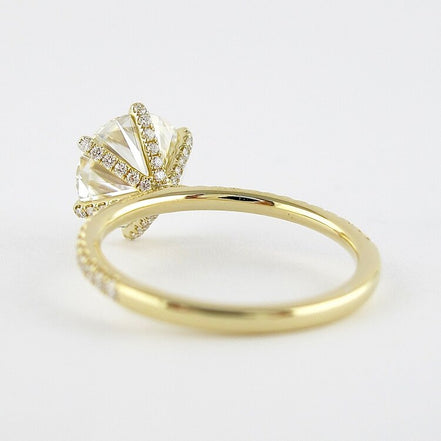 Round Brilliant Cut Moissnaite Six Prong Engagement Ring