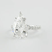 D Color Pear Cut Pave Set Moissanite Engagement Wedding Ring