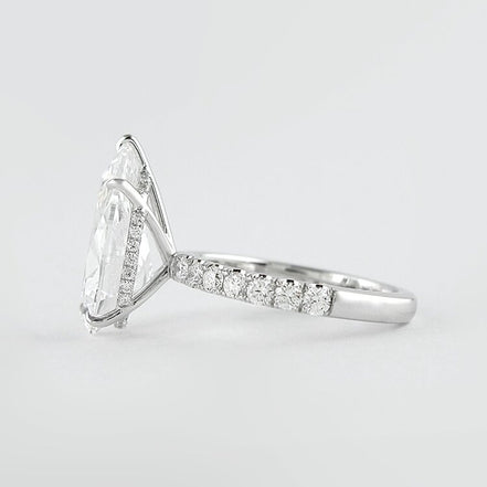 D Color Pear Cut Pave Set Moissanite Engagement Wedding Ring