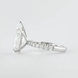 D Color Pear Cut Pave Set Moissanite Engagement Wedding Ring
