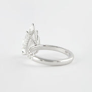 D Color Pear Cut Pave Set Moissanite Engagement Wedding Ring