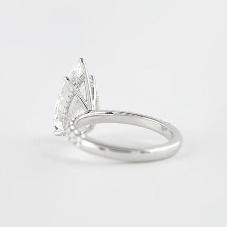 D Color Pear Cut Pave Set Moissanite Engagement Wedding Ring