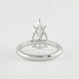 D Color Pear Cut Pave Set Moissanite Engagement Wedding Ring