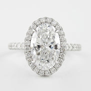 D Color Oval Cut Halo Moissanite Ring Gift For Women
