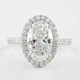 D Color Oval Cut Halo Moissanite Ring Gift For Women