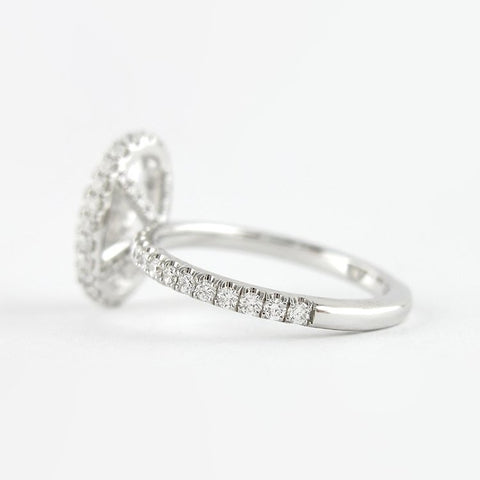Moissanite Diamond Oval Cut Hidden Halo Wedding Ring