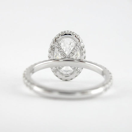 D Color Oval Cut Halo Moissanite Ring Gift For Women
