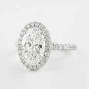 D Color Oval Cut Halo Moissanite Ring Gift For Women