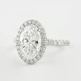D Color Oval Cut Halo Moissanite Ring Gift For Women
